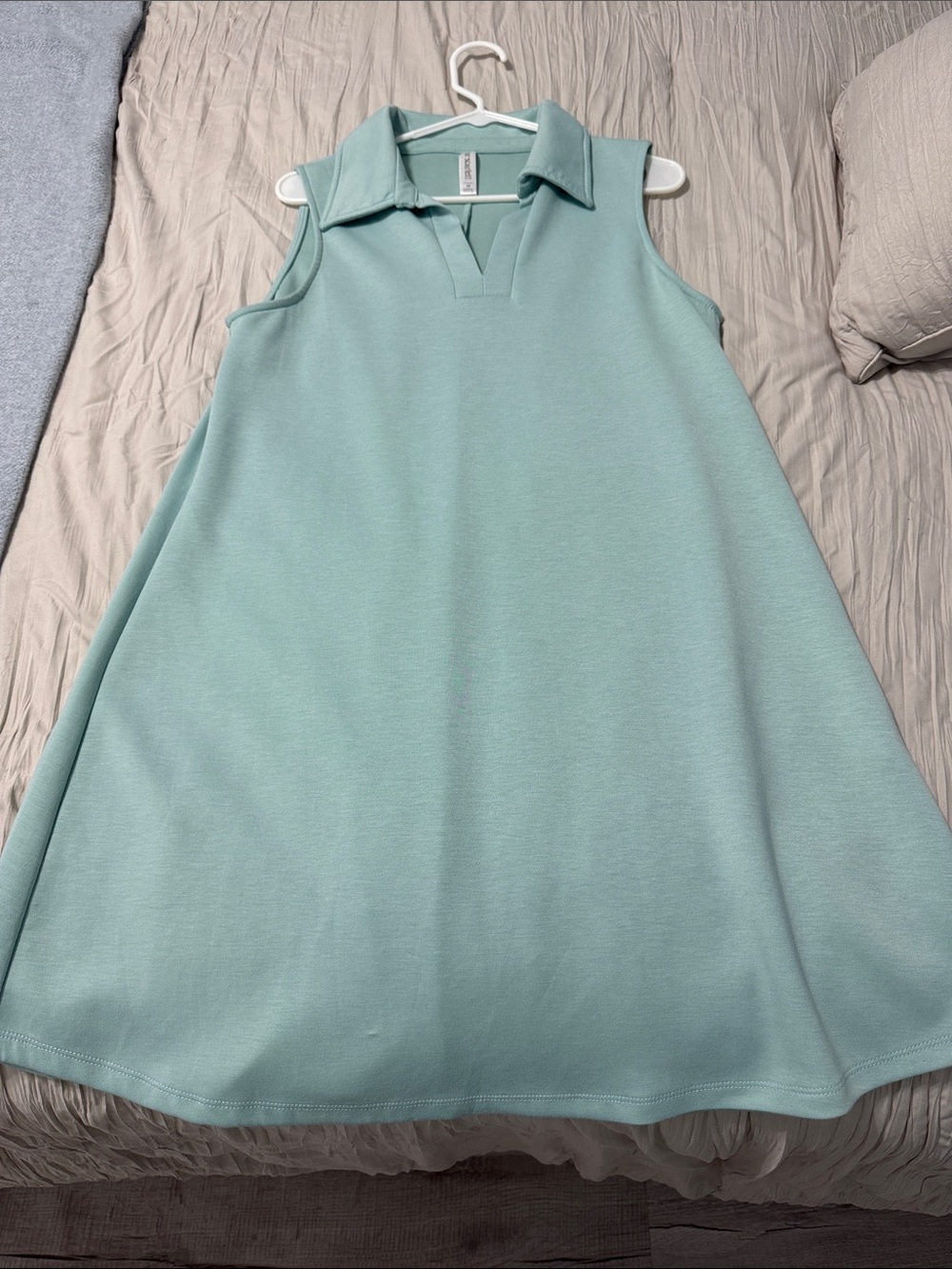 Scarlett Mint Green Sleeveless Polo A-Line Midi Dress